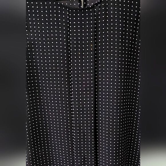 Polka Dot Sheer Blouse Ruffle cap sleeves in Black&white Romantic sheer Sz L - Picture 4 of 6